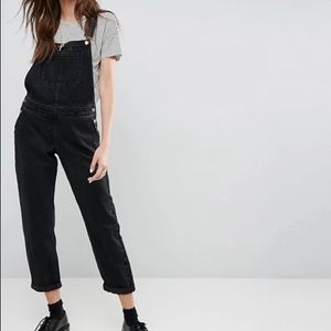 ASOS Denim Overalls in Washed Black